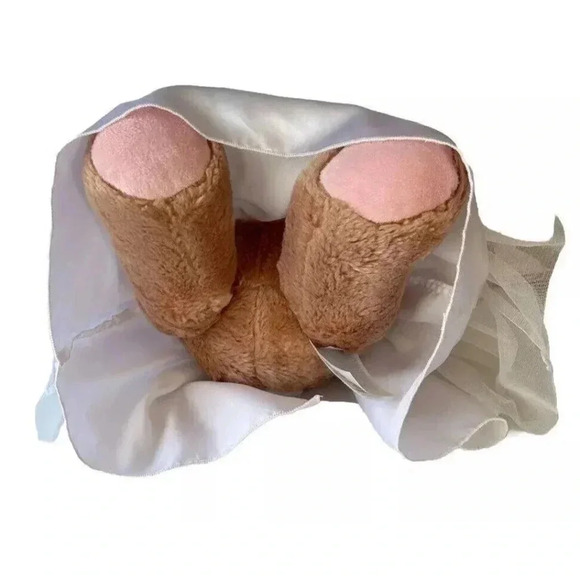 Build A Bear Workshop BAB Tan Bunny Rabbit 16" Plush With White Dress - Picture 5 of 8